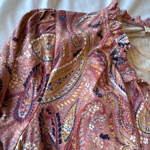 Les Serein Locarno Peplum Blouse Pink Paisley Sz L Large Stitch Fix NWT - Picture 8 of 11